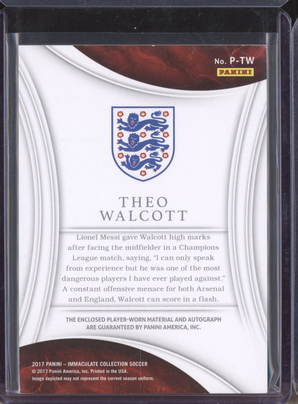 Theo Walcott 2017 Panini Immaculate Soccer P-TW Patch Auto 60/75