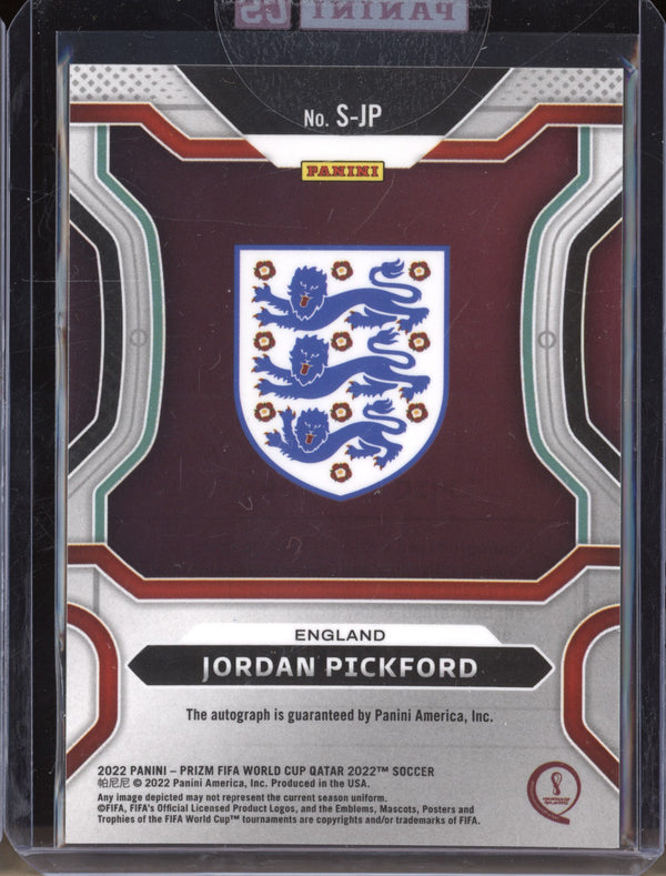 Jordan Pickford 2022 Panini Prizm World Cup S-JP Signatures Auto