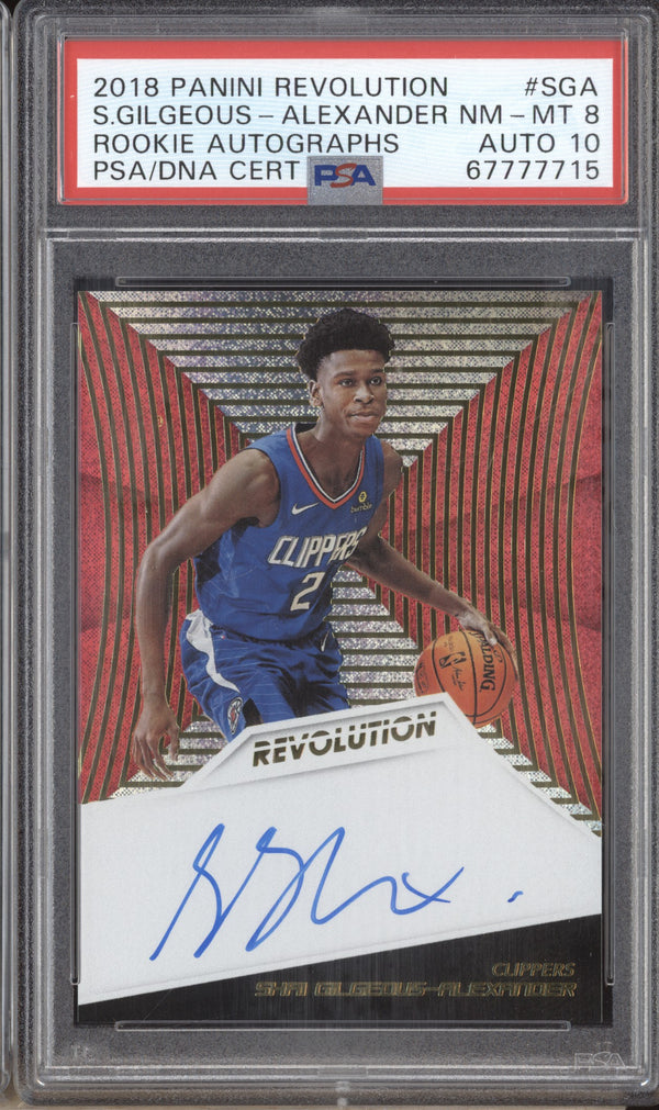 Shai Gilgeous-Alexander 2018-19 Panini Revolution RA-SGA Rookie Auto RC PSA 8/10