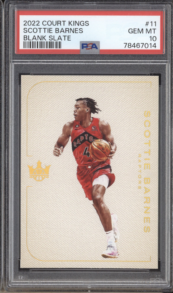 Scottie Barnes 2022-23 Panini Court Kings 11 Blank Slate PSA 10