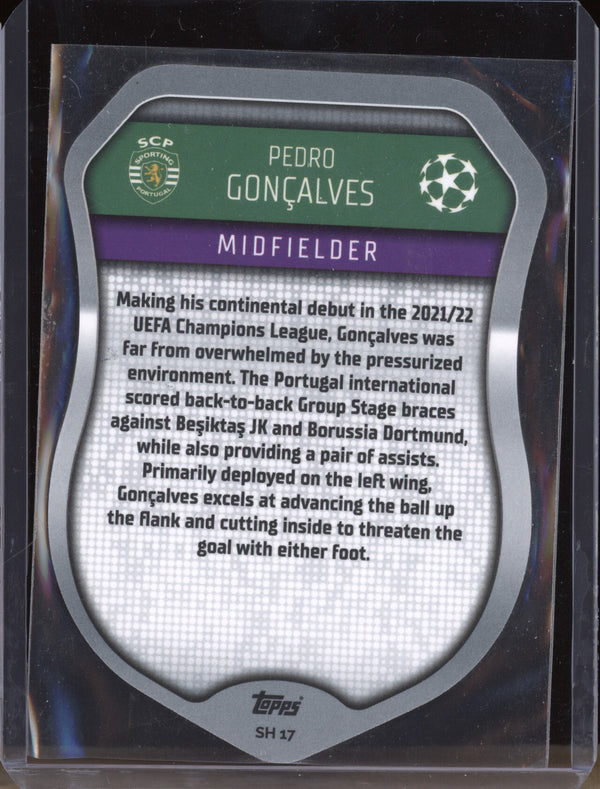 Pedro Goncalves 2022-23 Topps Match Attax SH17 Pro Elite Shield