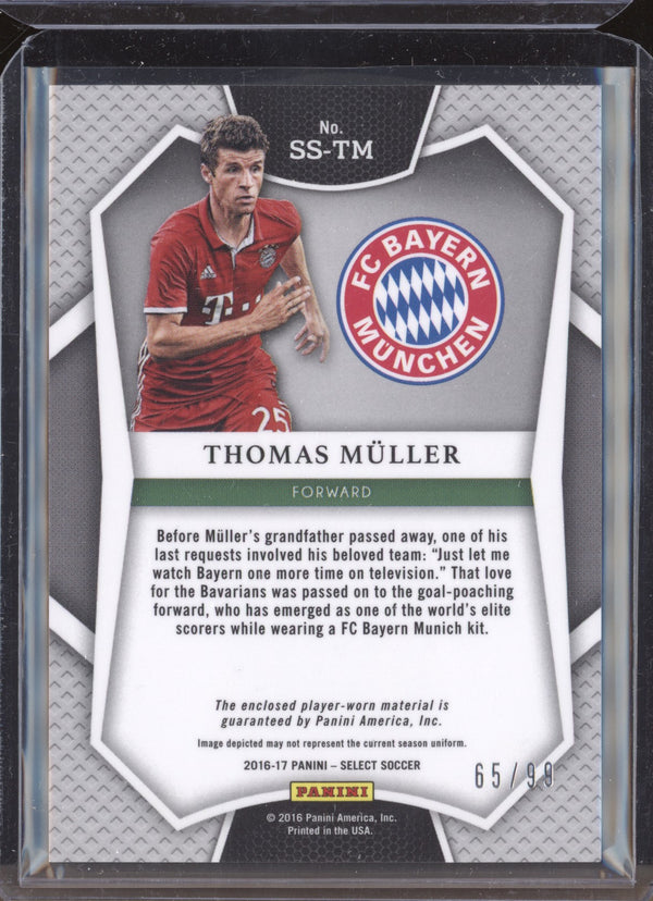 Thomas Muller 2016-17 Panini Select Soccer SS-TM Select Swatches White 65/99