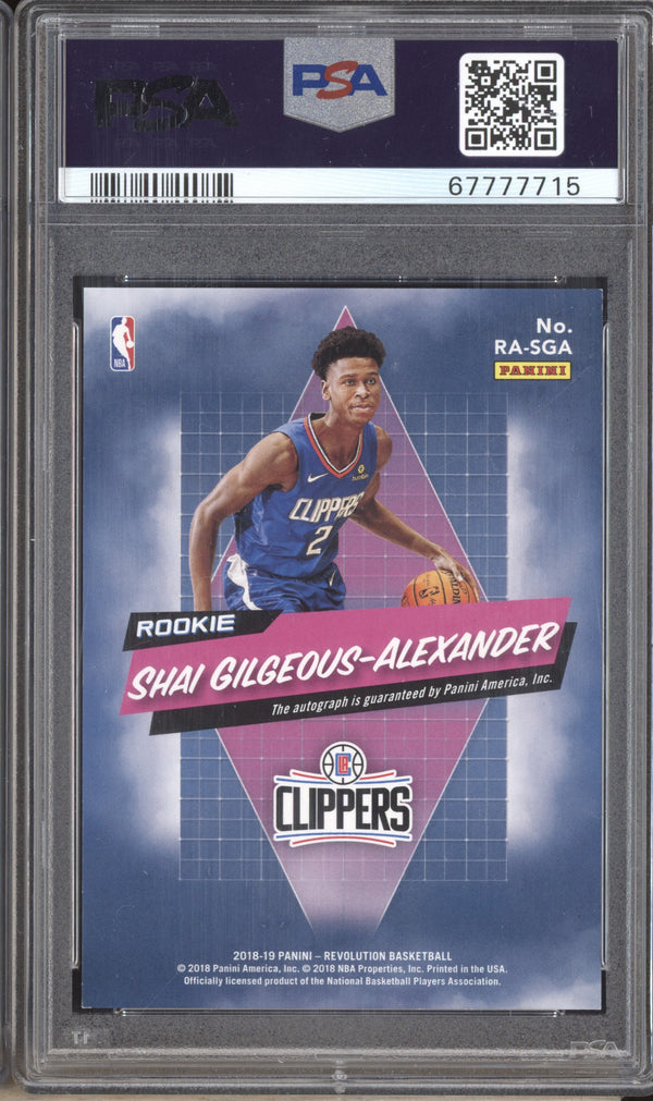 Shai Gilgeous-Alexander 2018-19 Panini Revolution RA-SGA Rookie Auto RC PSA 8/10