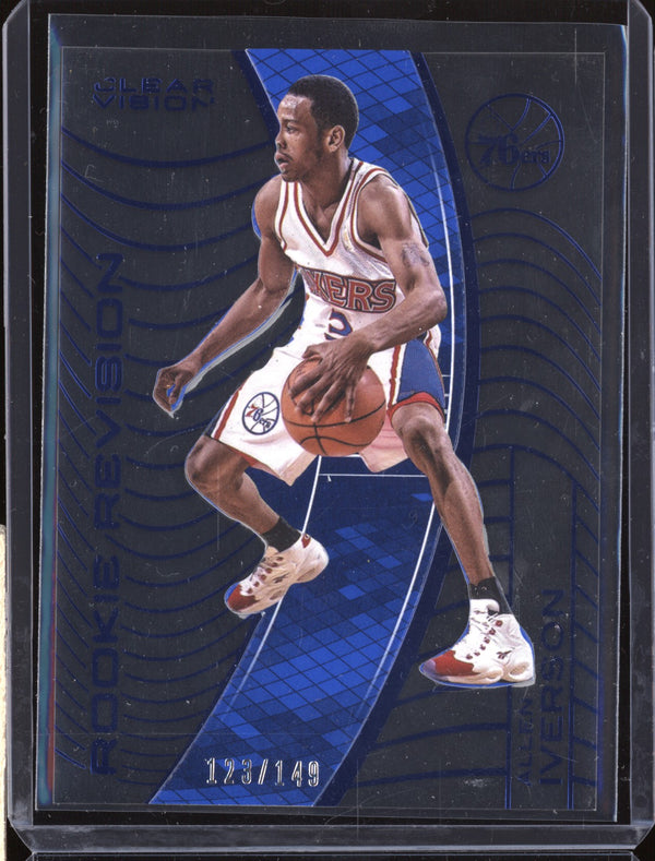 Allen Iverson 2015-16 Panini Clear Vision 132 Rookie Revision Blue 123/149