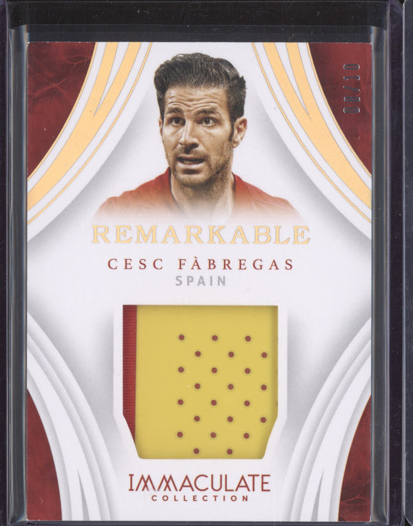 Cesc Fabregas 2017 Panini Immaculate Soccer RM-CSC Remarkable Patch Gold 8/10