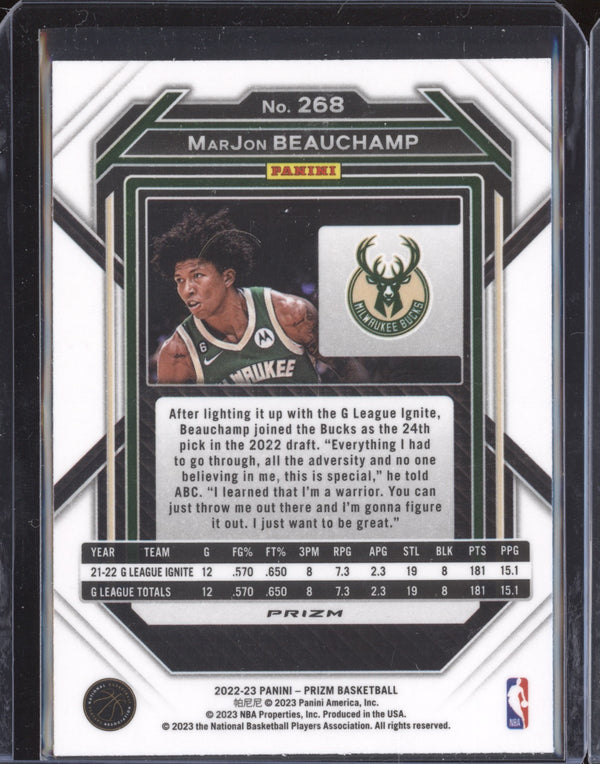 MarJon Beauchamp 2022-23 Panini Prizm 268 Silver RC