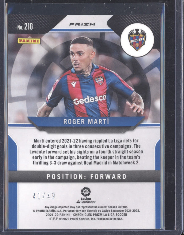 Roger Marti 2021-22 Panini Chronicles Soccer 210 Prizm Blue 41/49