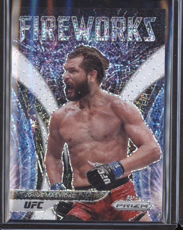 Jorge Masvidal 2022 Panini Prizm UFC Fireworks White Sparkle