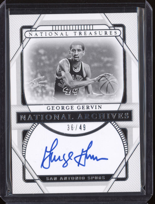 George Gervin 2020-21 Panini National Treasures National Archives Auto 36/49