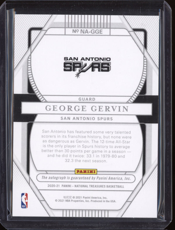 George Gervin 2020-21 Panini National Treasures National Archives Auto 36/49