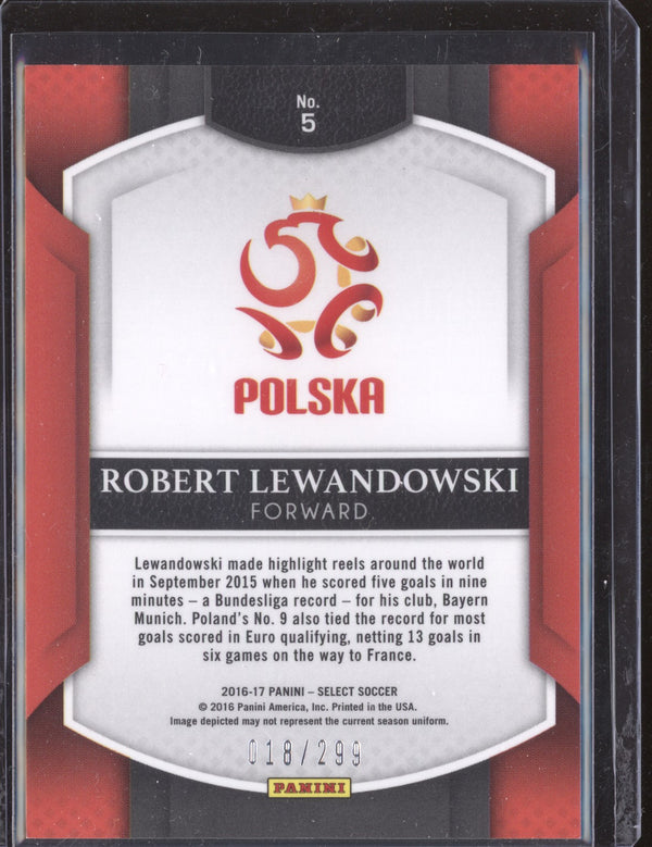 Robert Lewandowski 2016-17 Panini Select Soccer 5 Terrace Blue 18/299