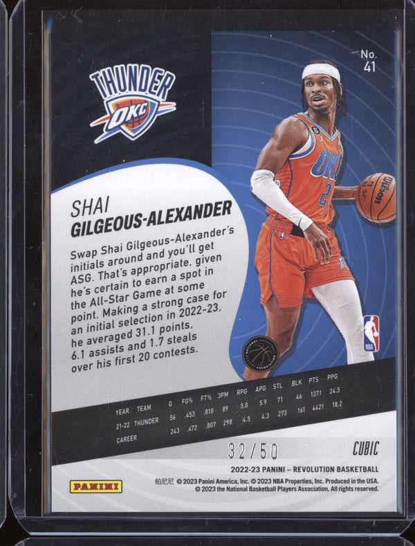 Shai Gilgeous-Alexander 2022-23 Panini Revolution 41 Cubic 32/50