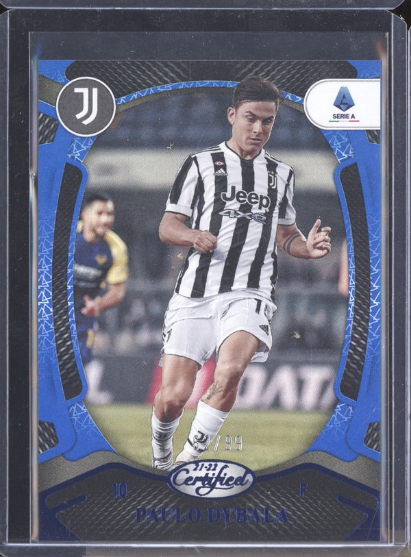 Paulo Dybala 2021-22 Panini Chronicles Soccer 155 Certified Blue 62/99