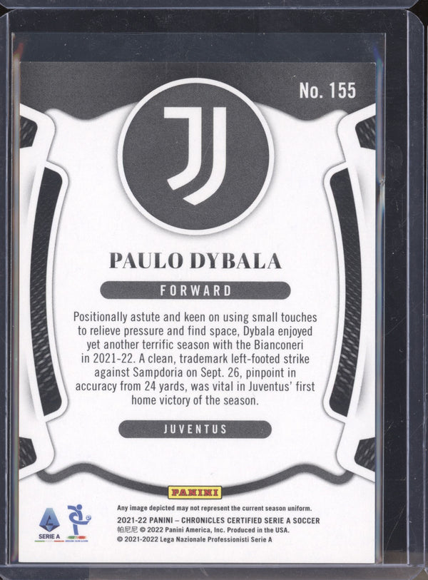 Paulo Dybala 2021-22 Panini Chronicles Soccer 155 Certified Blue 62/99