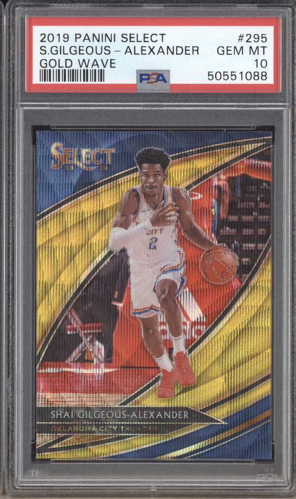 Shai Gilgeous-Alexander 2019-20 Panini Select 295 Courtside Gold Wave PSA 10