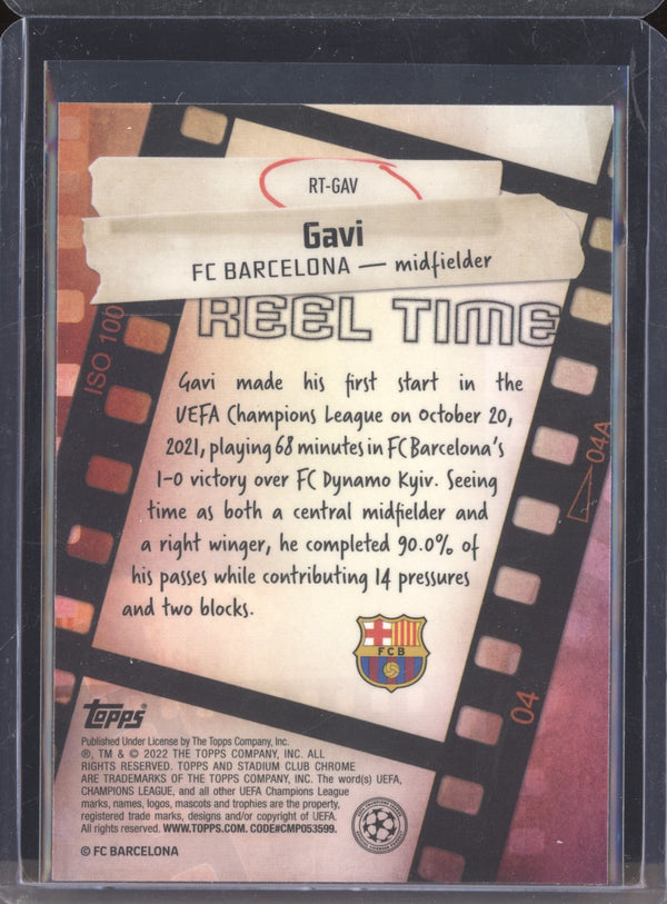 Gavi 2021-22 Topps Stadium Club Chrome UCL RT-GAV Reel Time RC