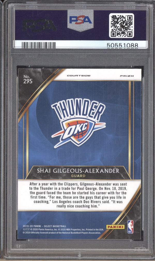 Shai Gilgeous-Alexander 2019-20 Panini Select 295 Courtside Gold Wave PSA 10