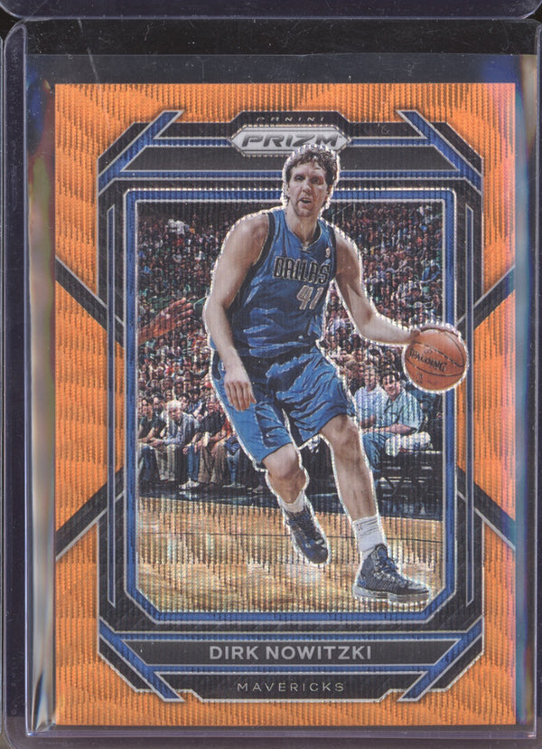 Dirk Nowitzki 2022-23 Panini Prizm 298 Orange Wave 37/60