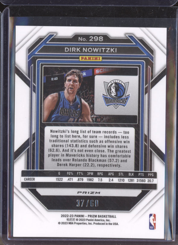 Dirk Nowitzki 2022-23 Panini Prizm 298 Orange Wave 37/60