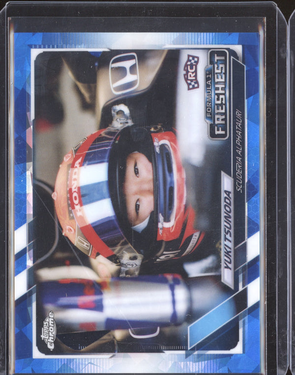 Yuki Tsunoda 2021 Topps Chrome Formula One Sapphire 173 Image Variation RC