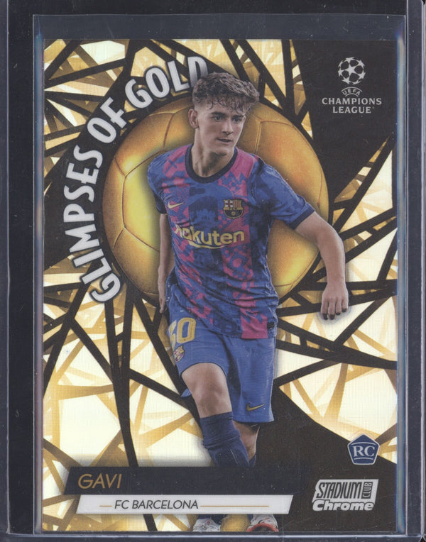 Gavi 2021-22 Topps Stadium Club Chrome UCL GG-GAV Glimpses of Gold RC