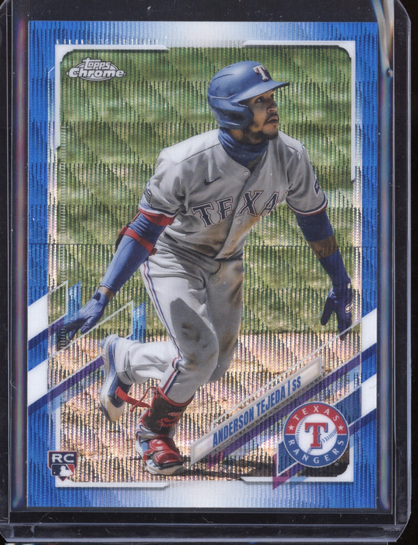 Anderson Tejeda 2021 Topps Chrome Baseball Blue Wave Refractor RC 75/75