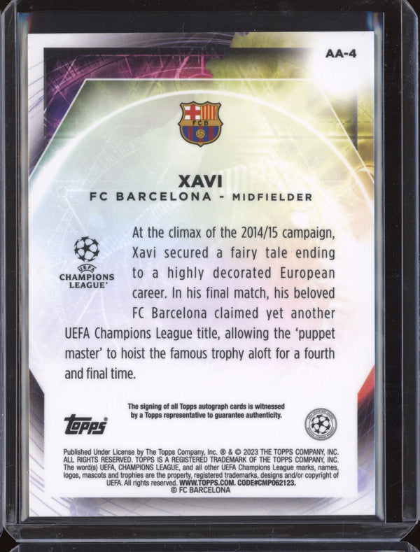 Xavi 2022-23 Topps Merlin Chrome UEFA Club AA-4 Ageless Alchemy Auto 99/100