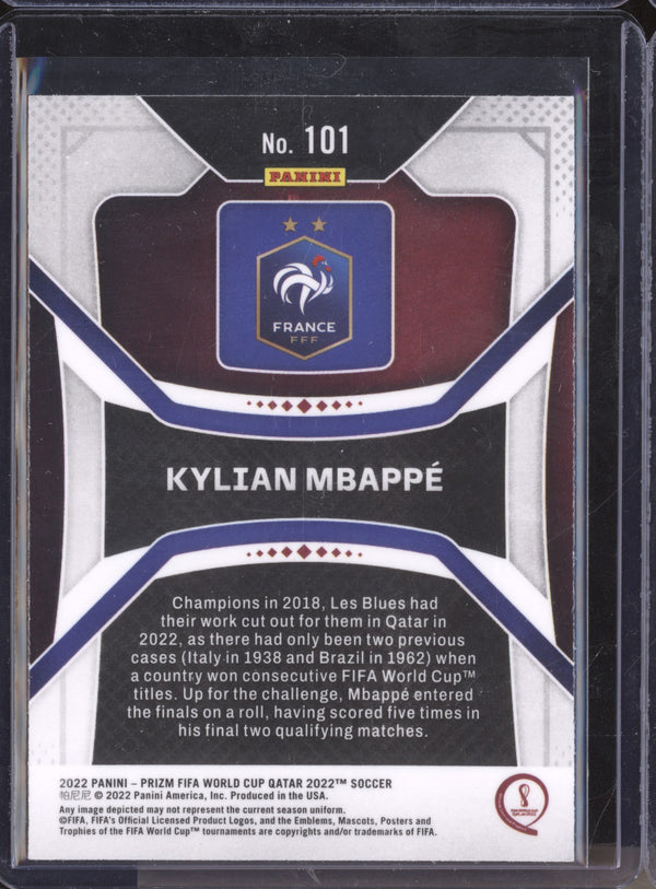 Kylian Mbappe 2022 Panini Prizm World Cup 101