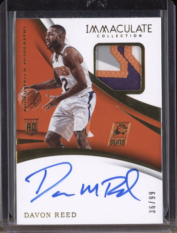 Davon Reed 2017-18 Panini Immaculate 129 Rookie Patch Auto RC 36/99