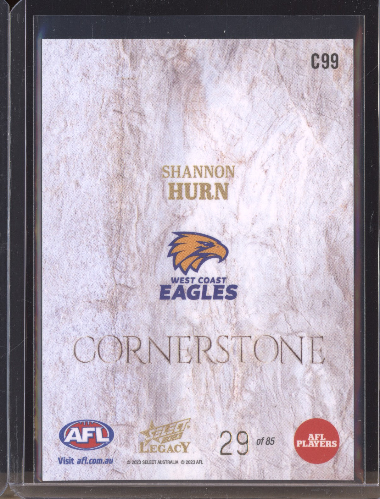 Shannon Hurn 2023 Select Legacy C99 Cornerstone 29/85