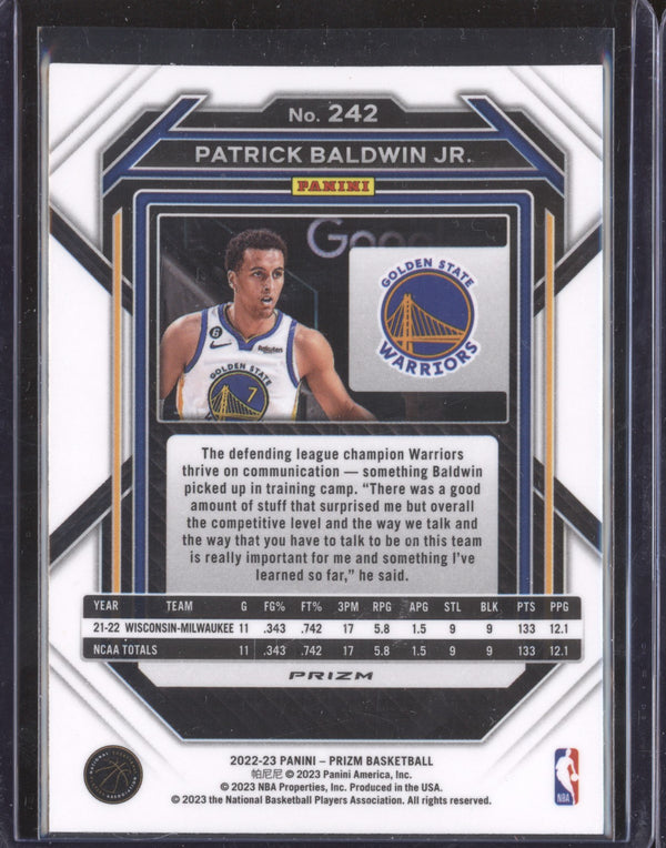 Patrick Baldwin Jr 2022-23 Panini Prizm 242 Silver RC