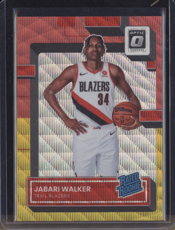 Jabari Walker 2022-23 Panini Donruss Optic 242 Red & Gold Wave RC 76/99