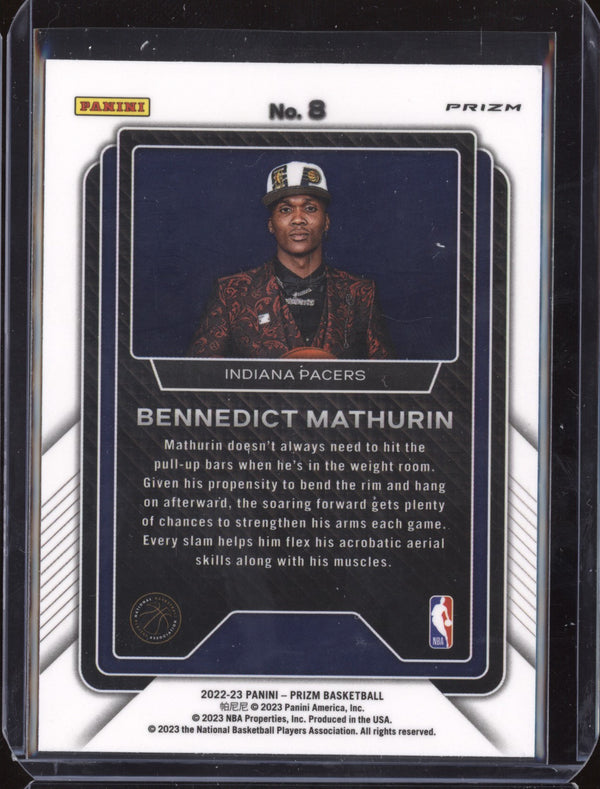 Bennedict Mathurin 2022-23 Panini Prizm 8 Luck of the Lottery Silver RC