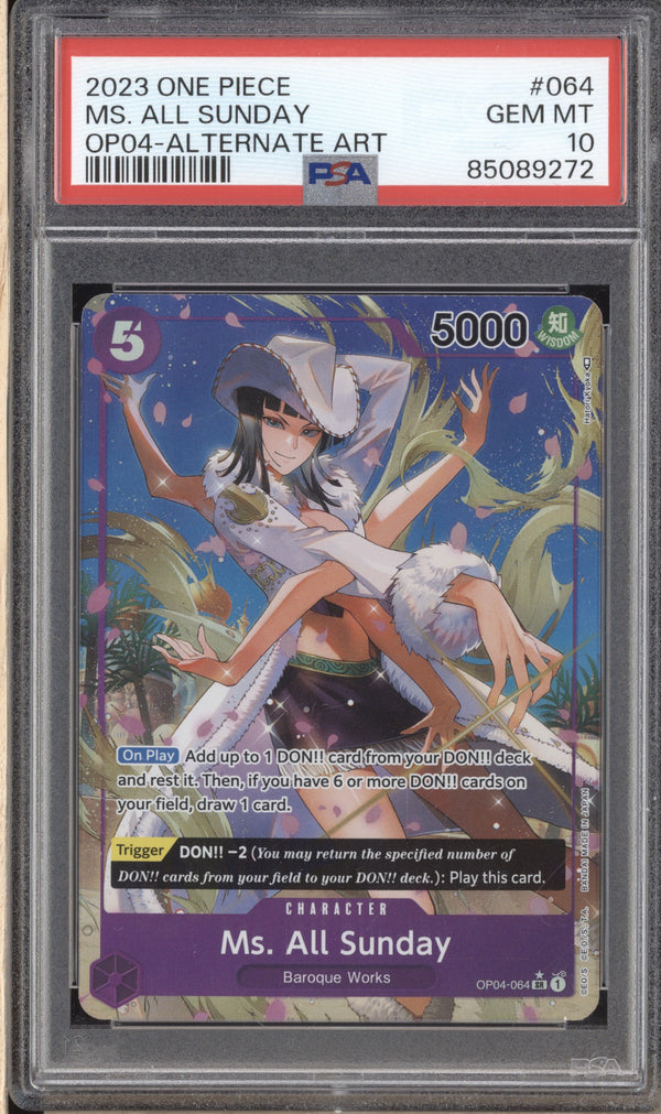 Ms. All Sunday 2023 One Piece OP-04 Kingdoms of Intrigue 064 Alt PSA 10