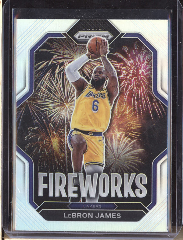 LeBron James 2022-23 Panini Prizm 10 Fireworks Silver