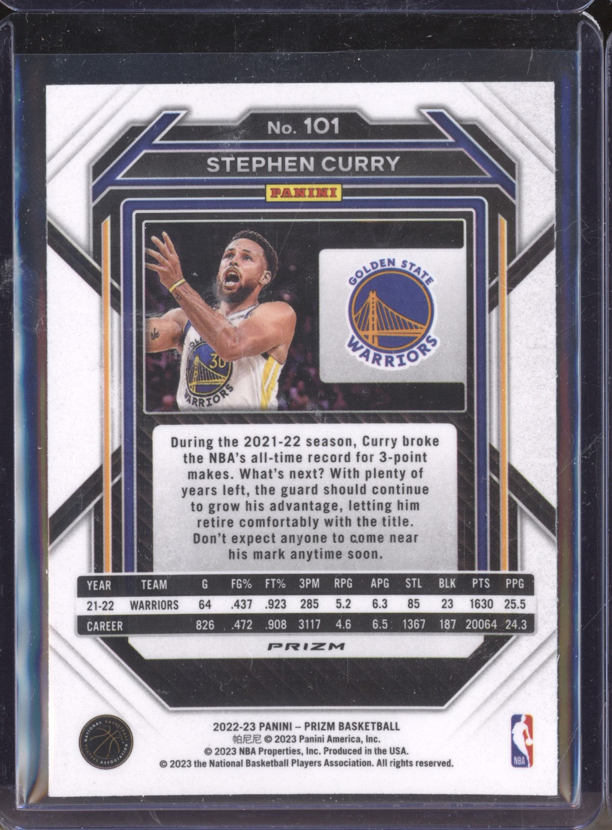 2022-23 Panini Prizm Stephen Curry 101 Hyper