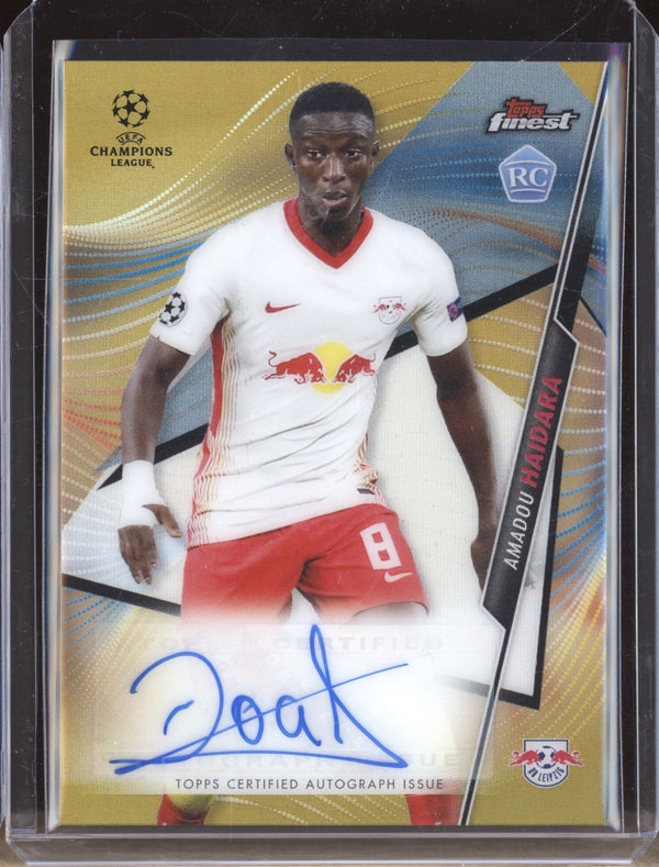 Amadou Haidara 2020-21 Topps Finest UCL FA-HA Gold Auto RC 37/50