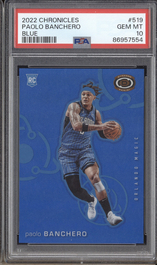 Paolo Banchero 2022-23 Panini Chronicles 519 Dynagon Blue RC 23/99 PSA 10