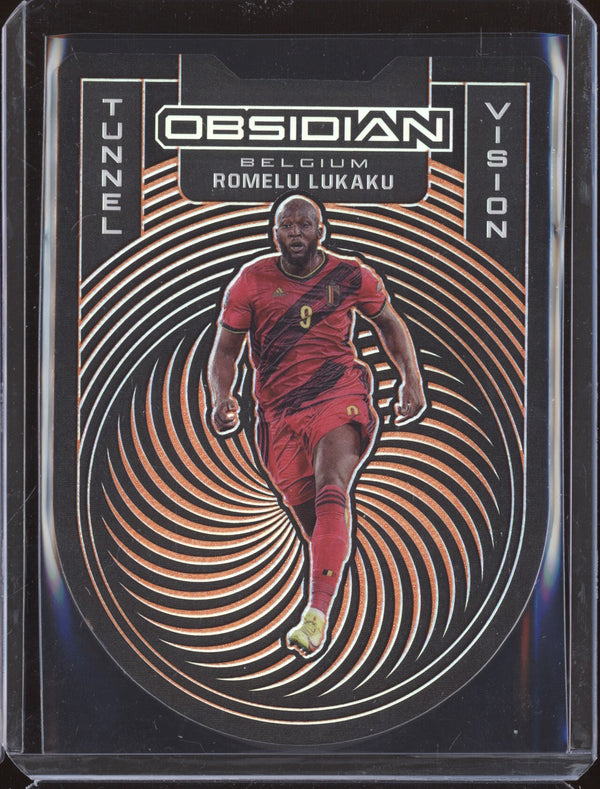 Romelu Lukaku 2021-22 Panini Obsidian 9 Tunnel Vision Orange 1/30