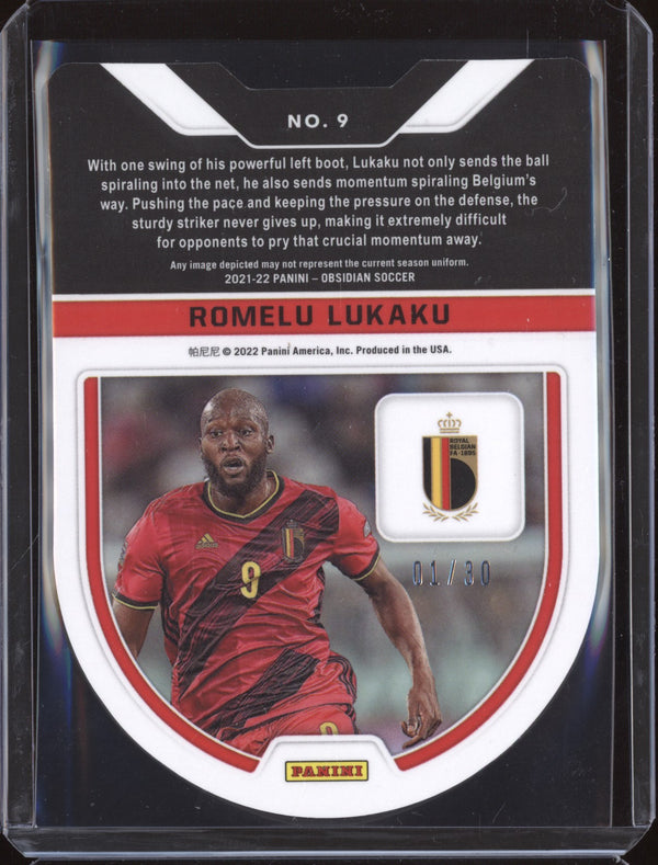 Romelu Lukaku 2021-22 Panini Obsidian 9 Tunnel Vision Orange 1/30