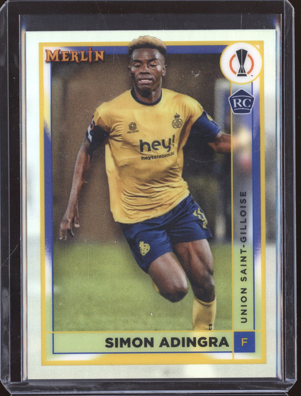 Simon Adingra 2022-23 Topps Merlin Chrome UEFA Club 141 Refractor RC