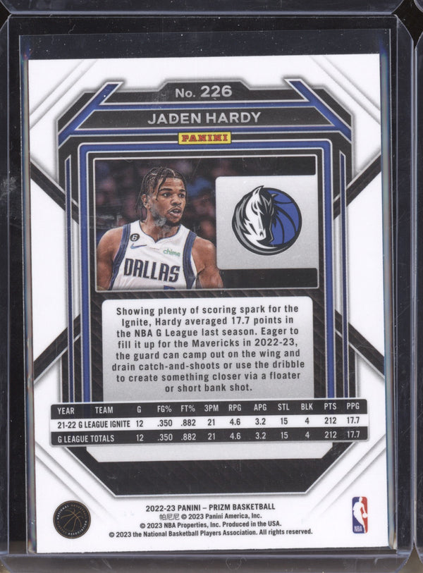 Jaden Hardy 2022-23 Panini Prizm 226 RC