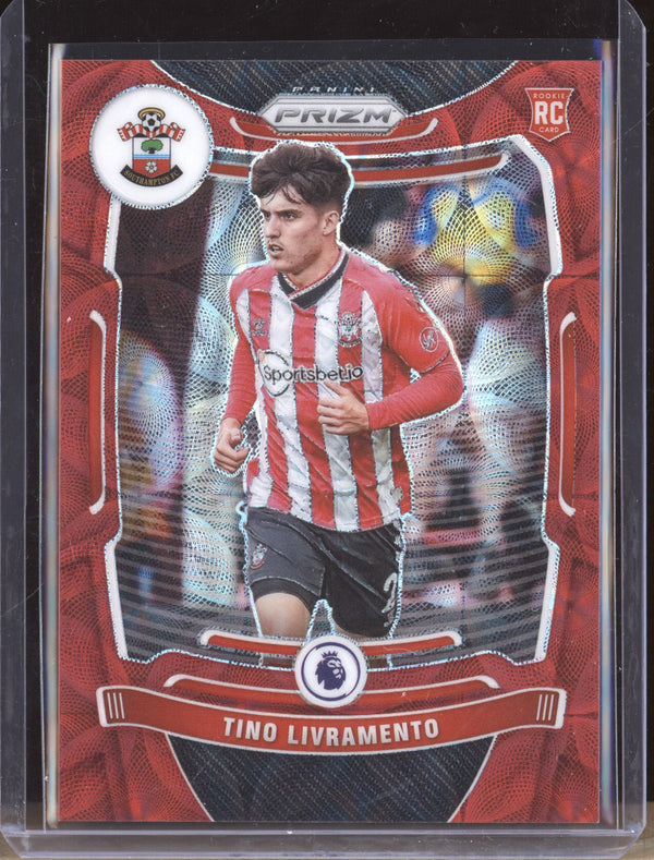 Tino Livramento 2021-22 Panini Prizm Premier League 120 Choice Red RC 18/29