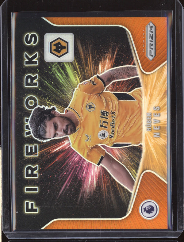 Ruben Neves 2021-22 Panini Prizm Premier League 9 Fireworks Orange 19/25