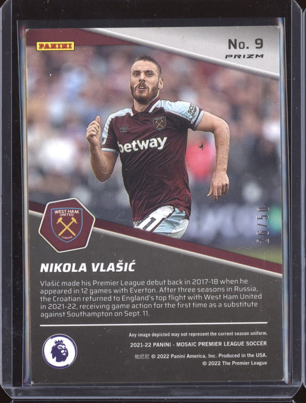 Nikola Vlasic 2021-22 Panini Mosaic Premier League 9 Breakaway Purple 26/50