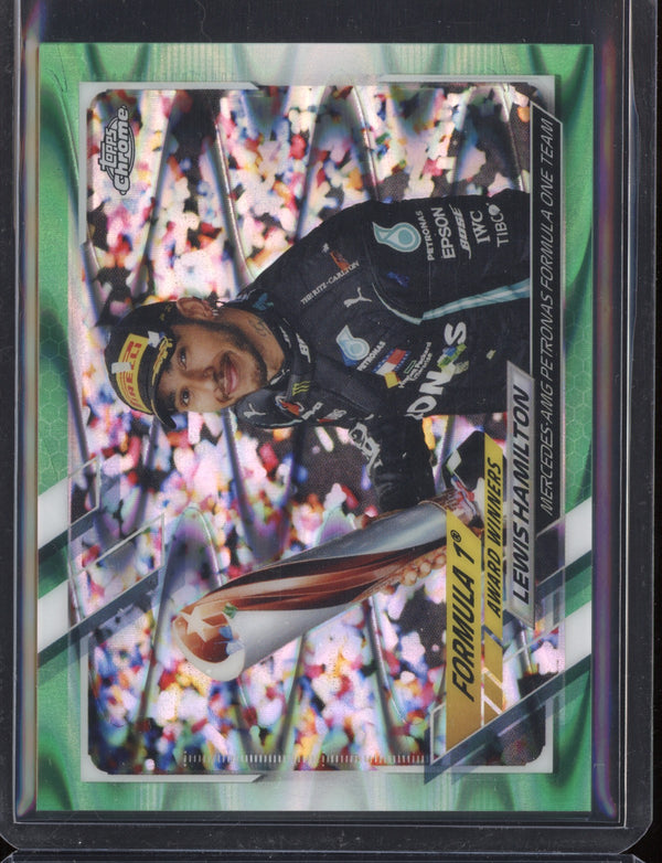 Lewis Hamilton 2021 Topps Chrome Formula One Green Ray Wave 73/99