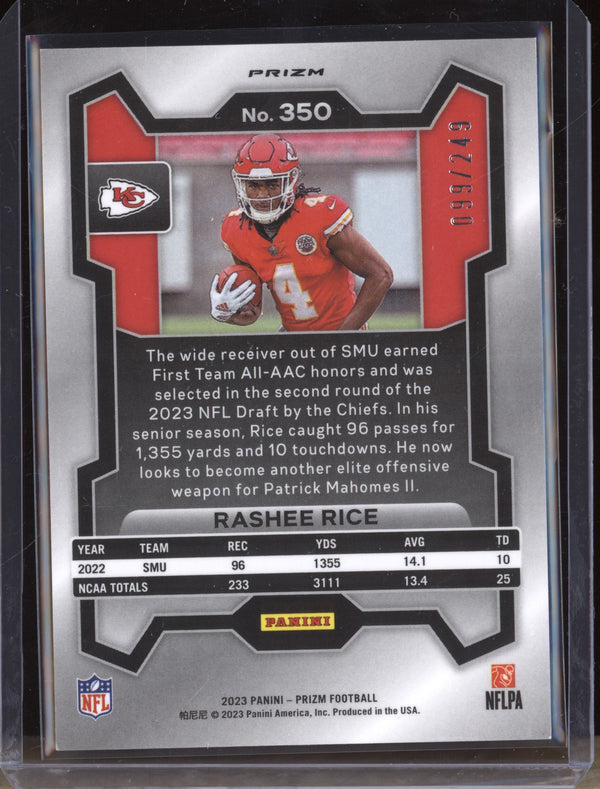 Rashee Rice 2023 Panini Prizm 350 Orange RC 99/249