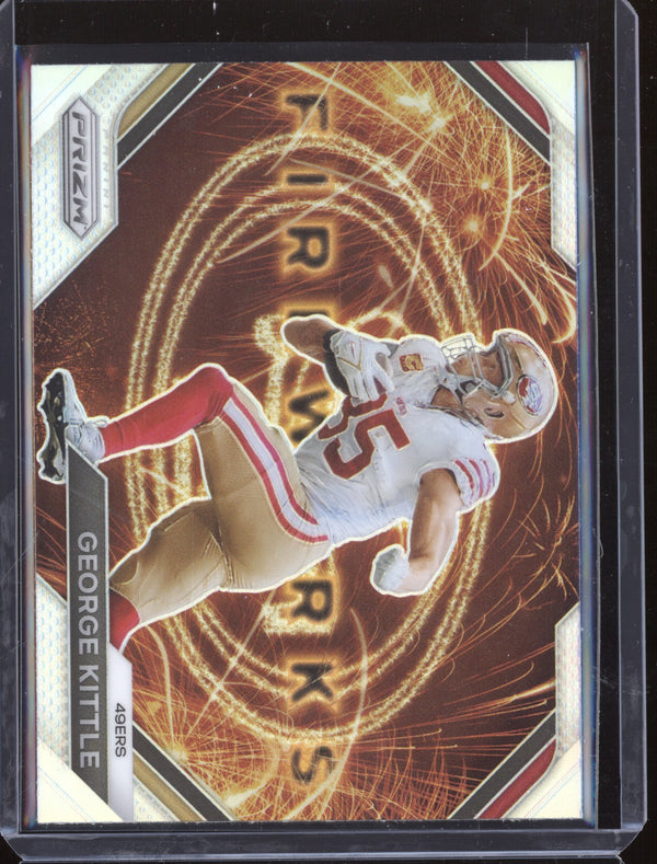 George Kittle 2023 Panini Prizm F-22 Fireworks Silver