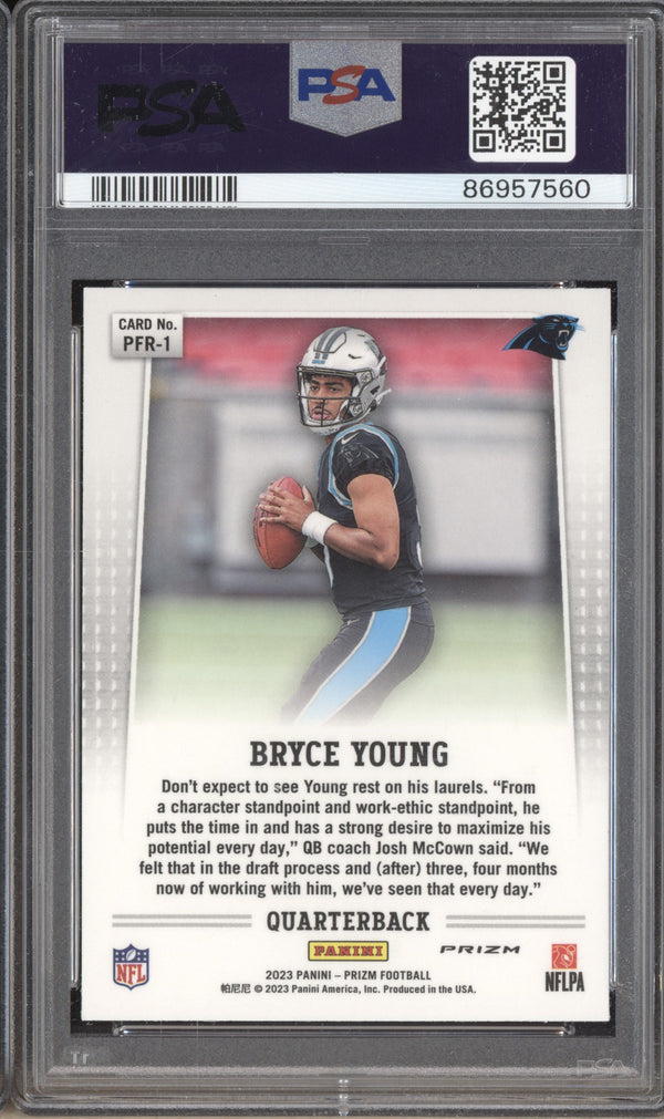 Bryce Young 2023 Panini Prizm PFR-1 Flashback Rookie Silver RC PSA 10