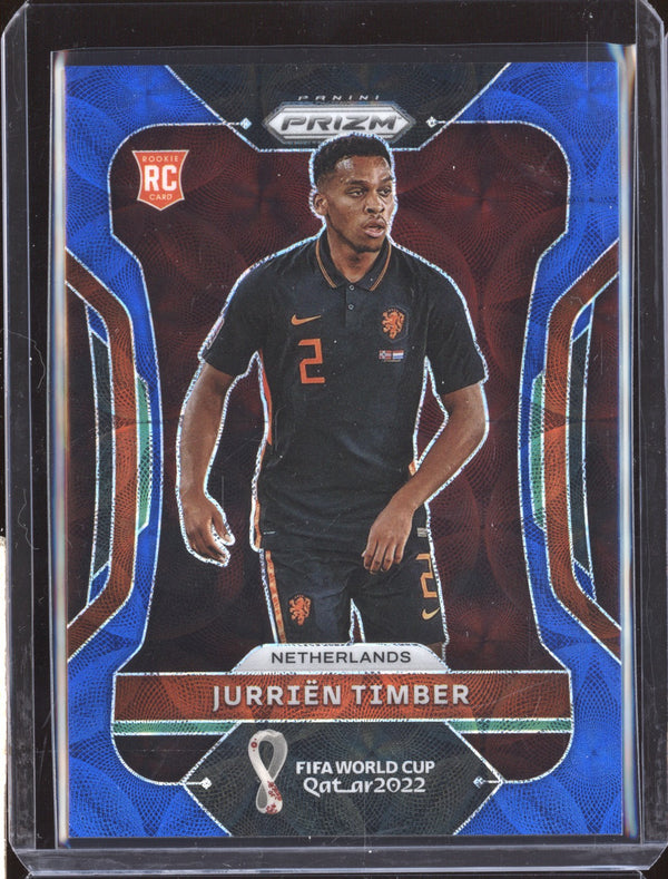 Jurrien Timber 2022 Panini Prizm World Cup 156 Choice Blue RC 99/135